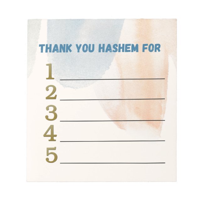 Thank you Hashem notepad (Front)