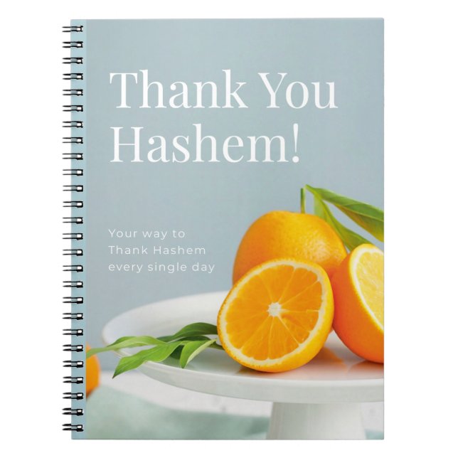 Thank You Hashem spiral gratitude notebook (Front)