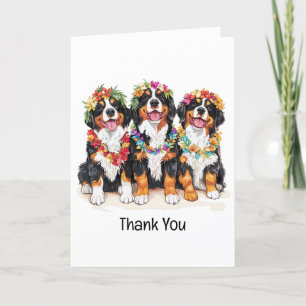 Thank You Hawaiian Bernese Mountain Dogs Card