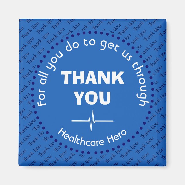 THANK YOU Healthcare Hero NHS BLUE Magnet (Front)