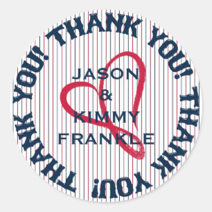 Thank You Heart 1-Round Stickers-Envelope Seals