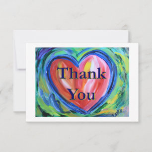 Thank You Heart Art Note Card