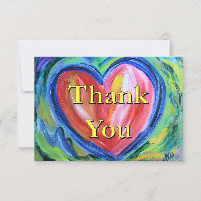 Thank You Heart Art Note Cards (Front)