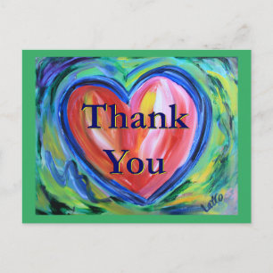 Thank You Heart Art Postcard