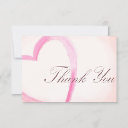 Thank you heart baby shower pink wedding card