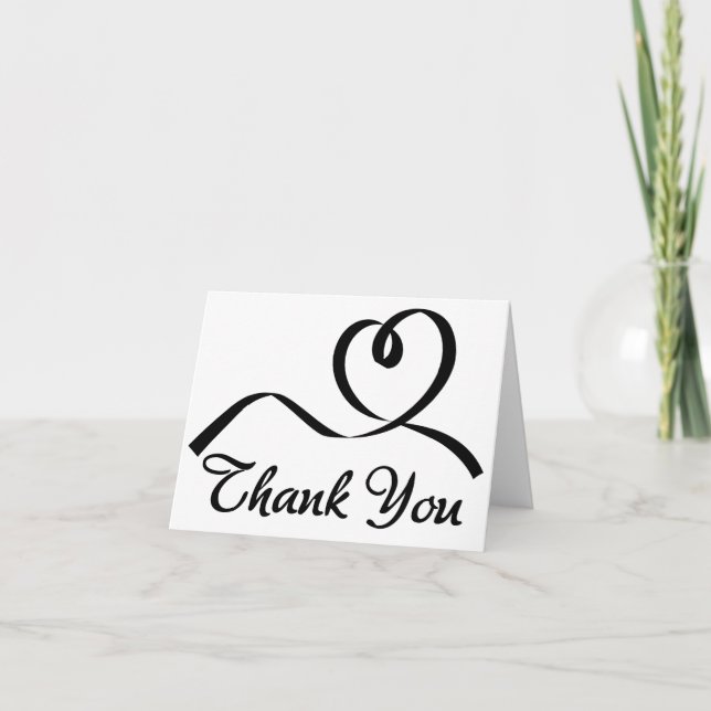 Thank You Heart Black And White Wedding Love (Front)