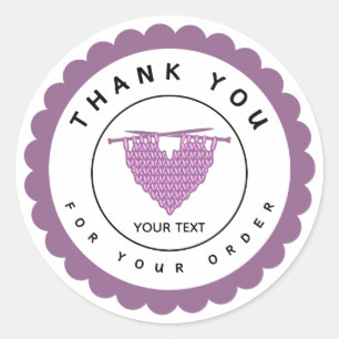 Thank You Heart Knitting, Handmade Crochet & Yarn Classic Round Sticker