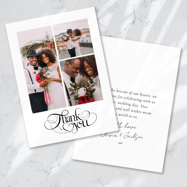 Thank You Heart Multi Photo Wedding Card (Creator Uploaded)