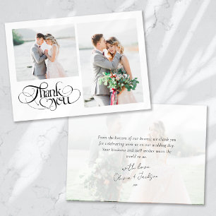 Thank You Heart Script Photo Wedding