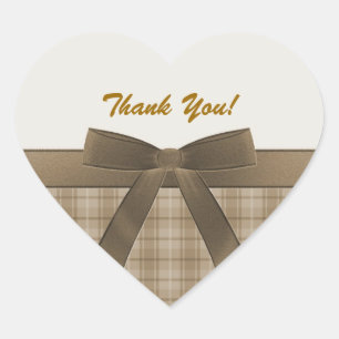 Thank You Heart Shaped Sticker