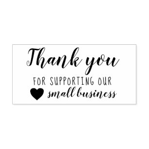 Thank you heart small business Rubber Stamp