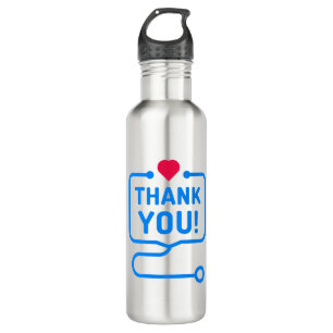Thank You   Heart Stethoscope 710 Ml Water Bottle
