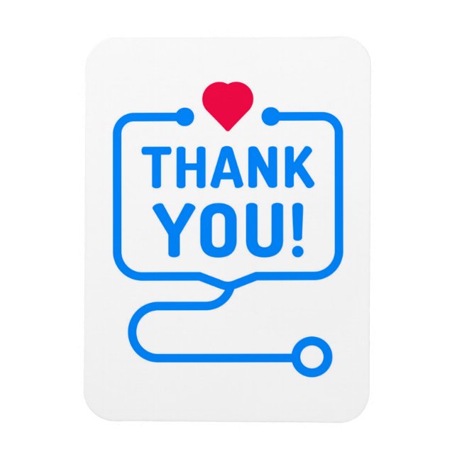 Thank You | Heart Stethoscope Magnet (Vertical)