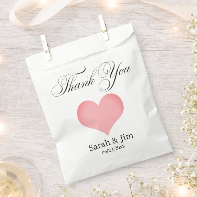 Thank you heart Wedding favour bags (Clipped)