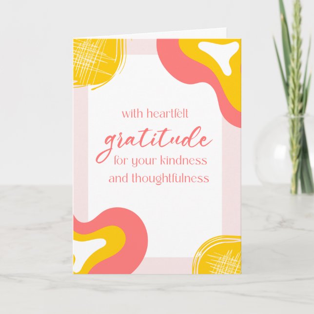 Thank You | Heartfelt Gratitude  Elegant Modern Card (Front)