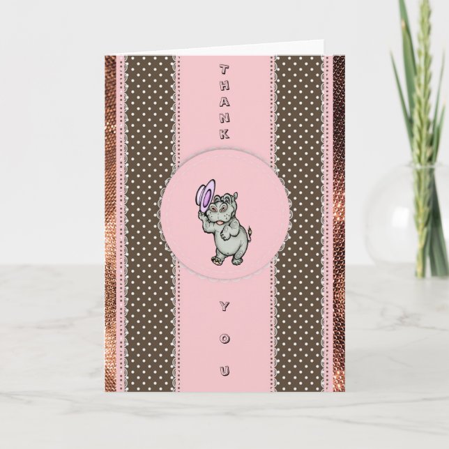 Thank You Hippo Rose Gold Pink (Front)