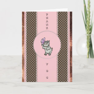 Thank You Hippo Rose Gold Pink
