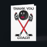 Thank You Hockey Coach Card<br><div class="desc">This thank you hockey coach card is perfect for anyone who wishes to thank their own great hockey coach for a great season.</div>