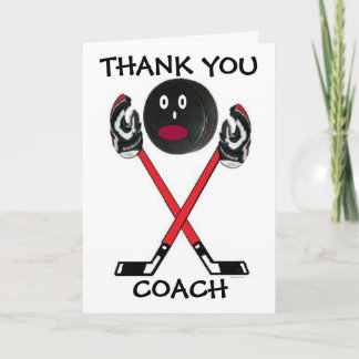 Thank You Hockey Coach Card