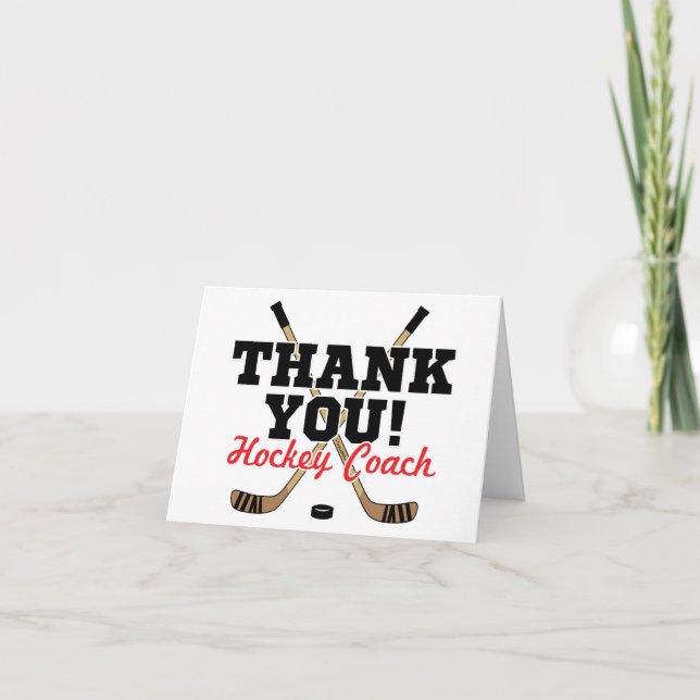 Thank You Hockey Coach Crossed Hockey Sticks (Front)