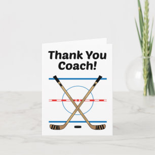 Thank You Hockey Coach Hockey Sticks at Centre Ice Card