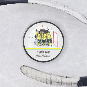 Thank You Hockey Coach Personalized Team Photo Puck