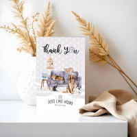 Thank You Home Pet Sitting Pet Family Mauve Couch