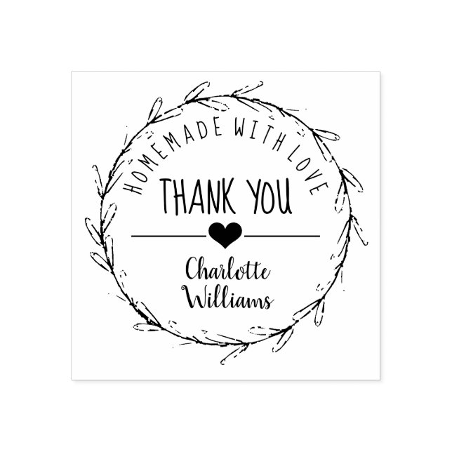 Thank you homemade with love rubber stamp (Imprint)