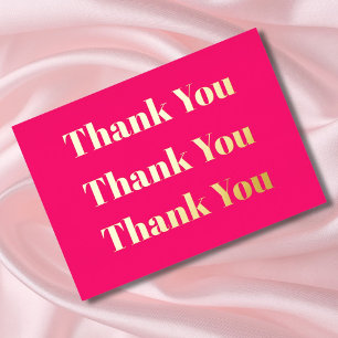 Thank You Hot Pink Gold