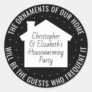 Thank You Housewarming Party Modern Home Favour Classic Round Sticker