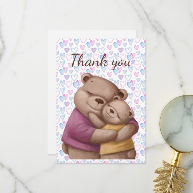 Thank You Hugging Teddy Bears (Front/Back In Situ)