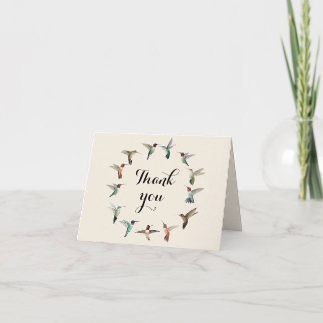 Thank You Hummingbirds Wreath  Card (Front)