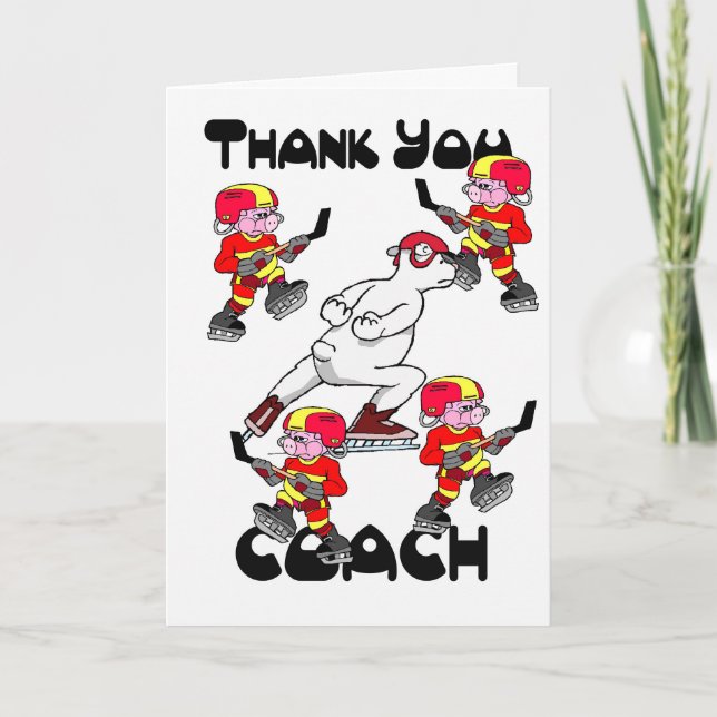 Thank you Ice Hockey Coach Card (Front)