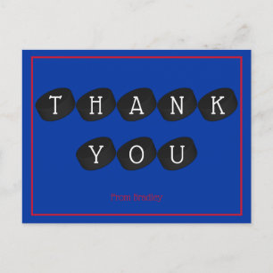Thank You Ice Hockey Puck Custom Personalized Postcard