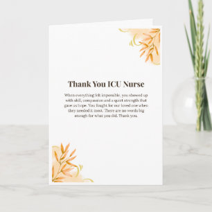 Thank You ICU Nurse Card