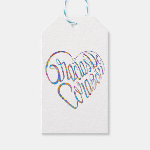 Thank you in 17 langs as heart shapes gift tags