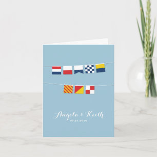 THANK YOU in Colorful Nautical Flags Card