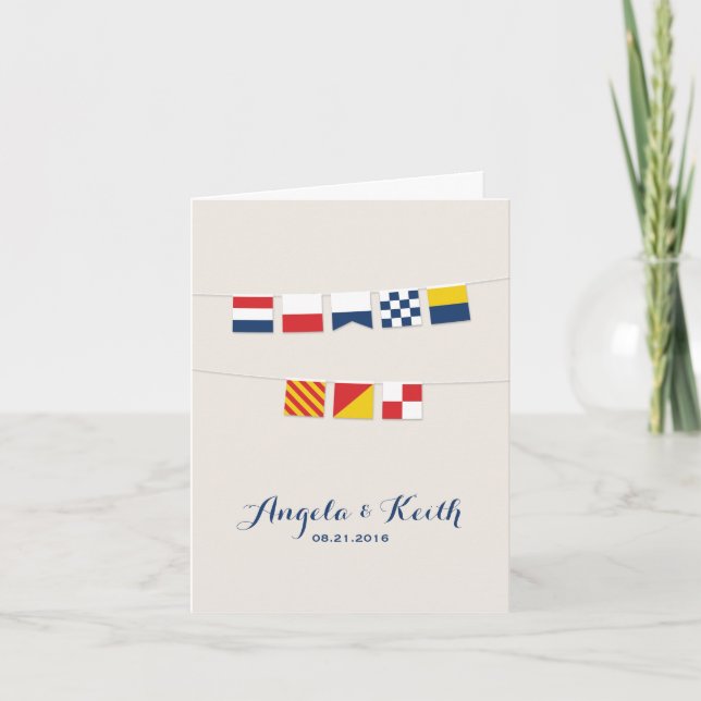 THANK YOU in Colourful Nautical Flags (Front)