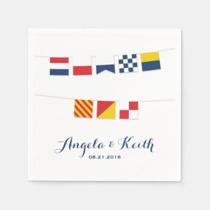 THANK YOU in Colourful Nautical Flags Napkin