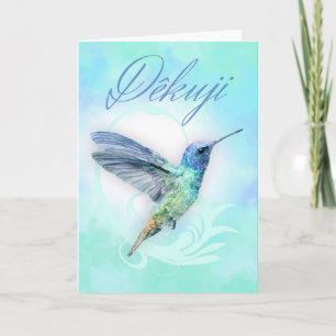 Thank You In Czech - Watercolor Hummingbird Print
