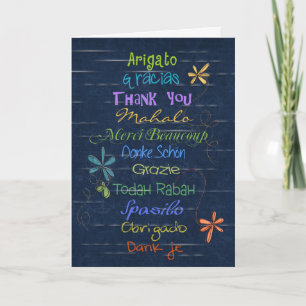 Thank You in foreign languages Card