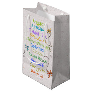 Thank You in Foreign Languages  Small Gift Bag