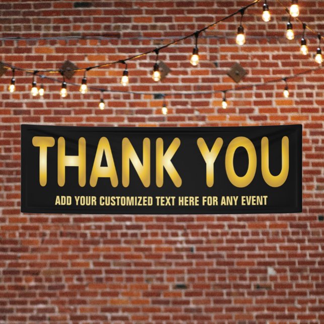 Thank You in Gold with custom text Banner (Creator Uploaded)
