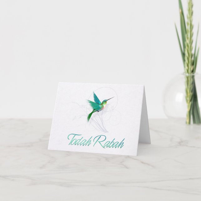 Thank You in Hebrew ~Todah Rabah ~ Hummingbird (Front)