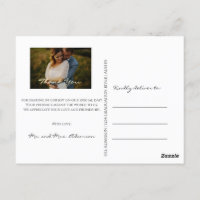 Thank You In Love Wedding Photo Gold Script White