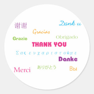 Thank You in Many Languages Sticker