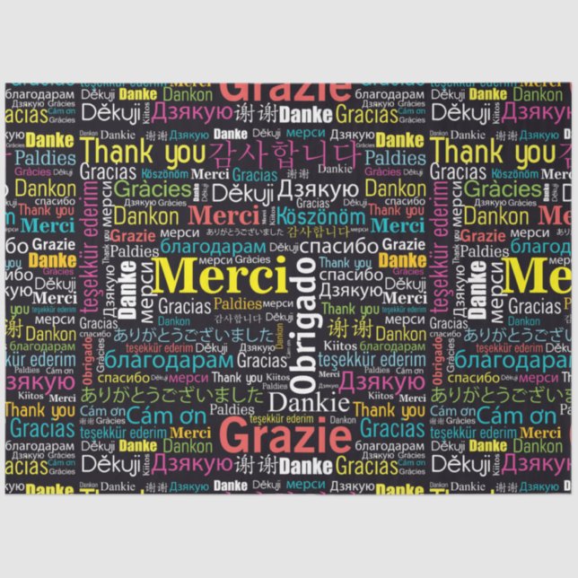 Thank You in Many Languages Tissue Paper (Front)