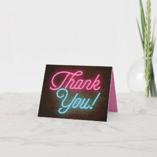 Thank You in Neon Lights Card