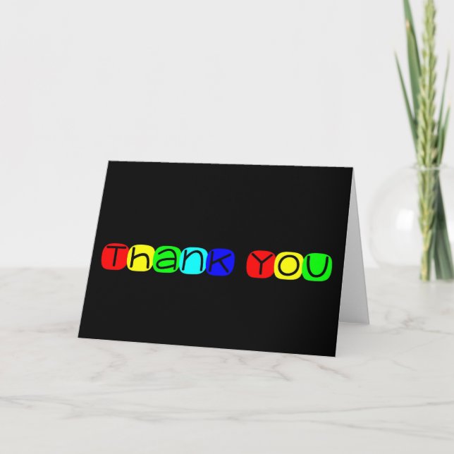 Thank You in Rainbow Text 434 Card (Front)