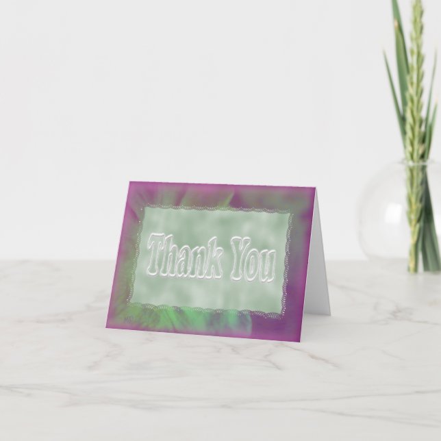 Thank You in ruffles & pastels-  blank inside Card (Front)